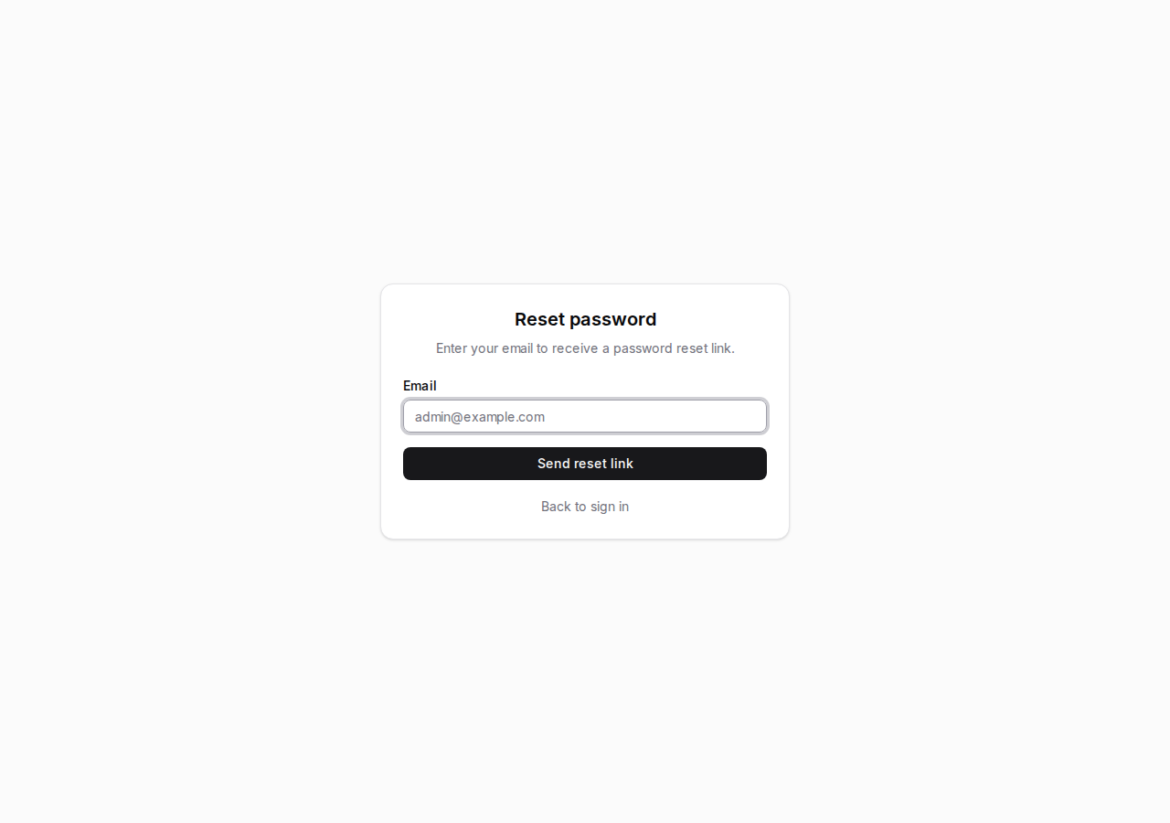Forgot your password page