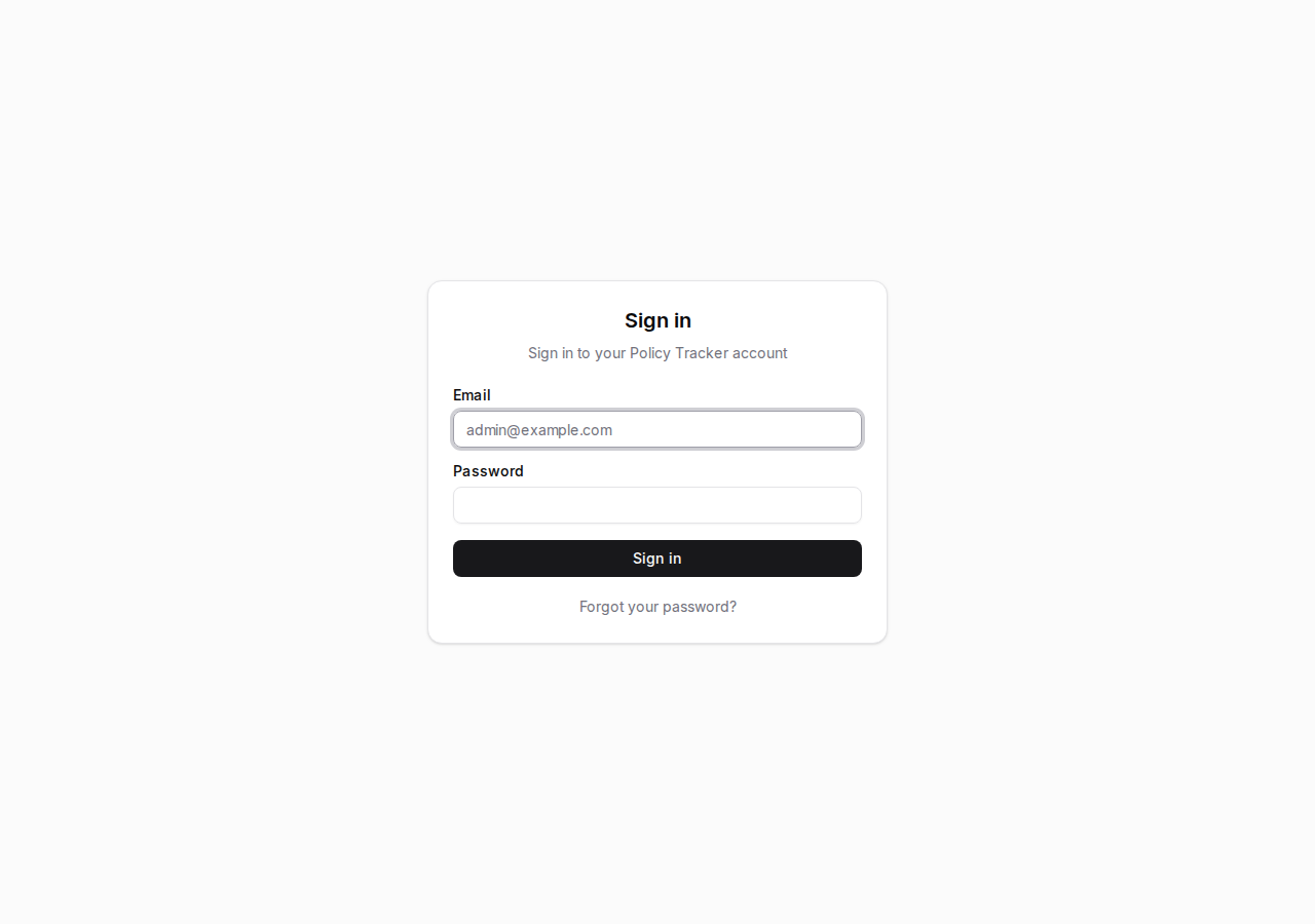 Empty sign-in form
